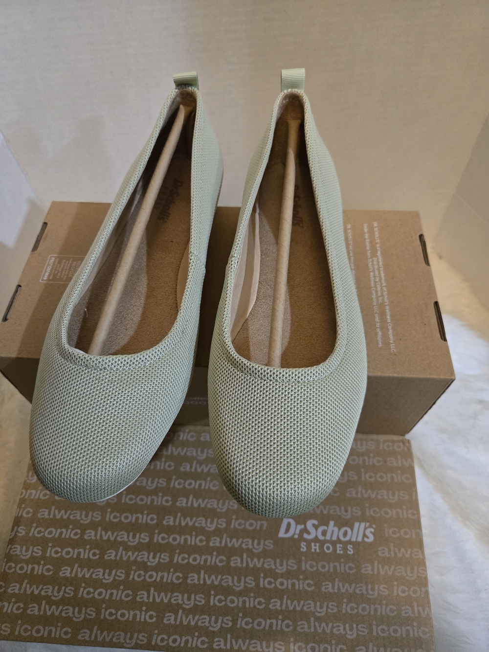 Dr. Scholl's Light Mint Knit Slip-On Flats